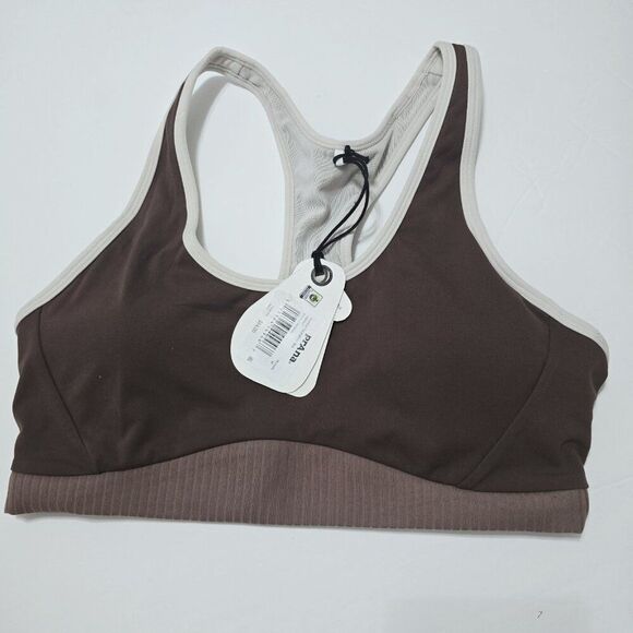 prAna - M - Luxara Salutations Bra In Mocha Colorblock Brown - Picture 6 of 8